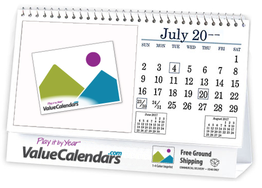 Custom 6-Sheet Desk Tent Spiral Calendar